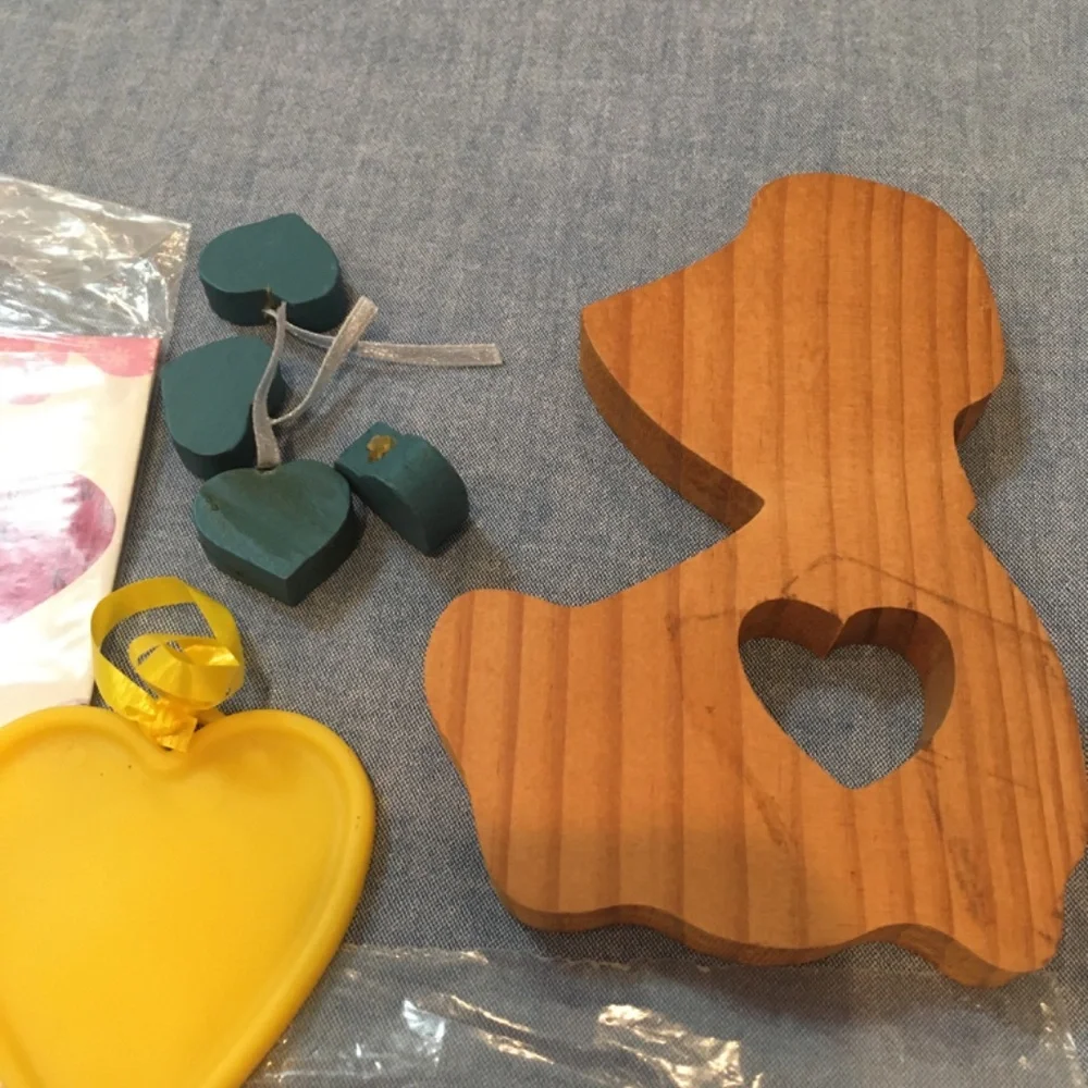 Bundle of hearts crafts, bag & wrapping paper 14 items -1 of 14 contains 3 items